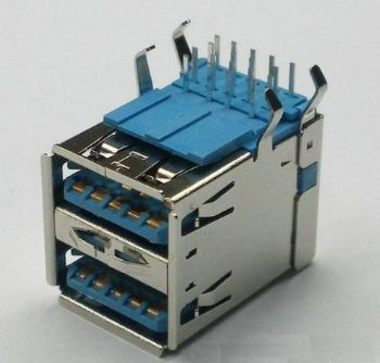 供应USB系列连接器 USB3.0 双层 A/F 90°DIP USB3.0 双层 A/F 90°DIP