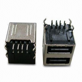供应USB连接器 USB 双层全包 A/F 90°DIP USB 双层全包 A/F 90°DIP