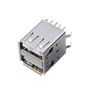 供应USB连接器 USB 双层半包 A/F180°DIP USB 双层半包 A/F180°DIP