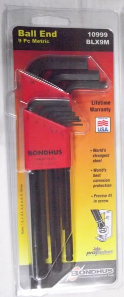 原装正品美国波头波顿邦豪BONDHUS 10999 加长球头公制内六角扳手 10999