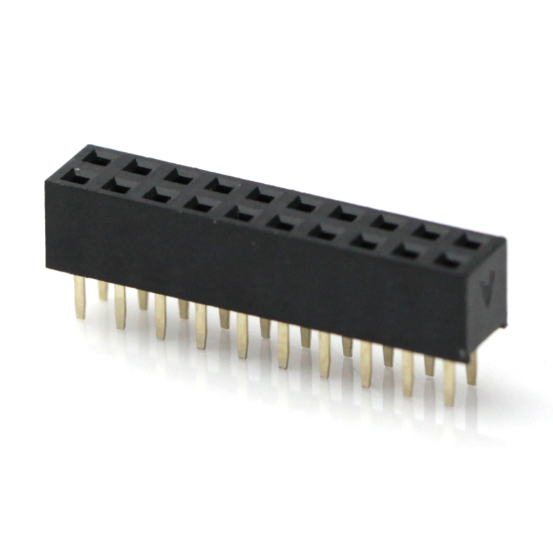 2.0mm间距排母 2.0mm 2*40p 双排 180度 直插