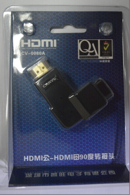 HDMI公-HDMI母90度转接头 HDMI公-HDMI母90都转接头