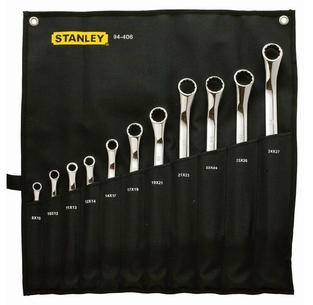 STANLEY/史丹利 11件套公制精抛光45°角双梅花扳手94-406-23 94-406-23