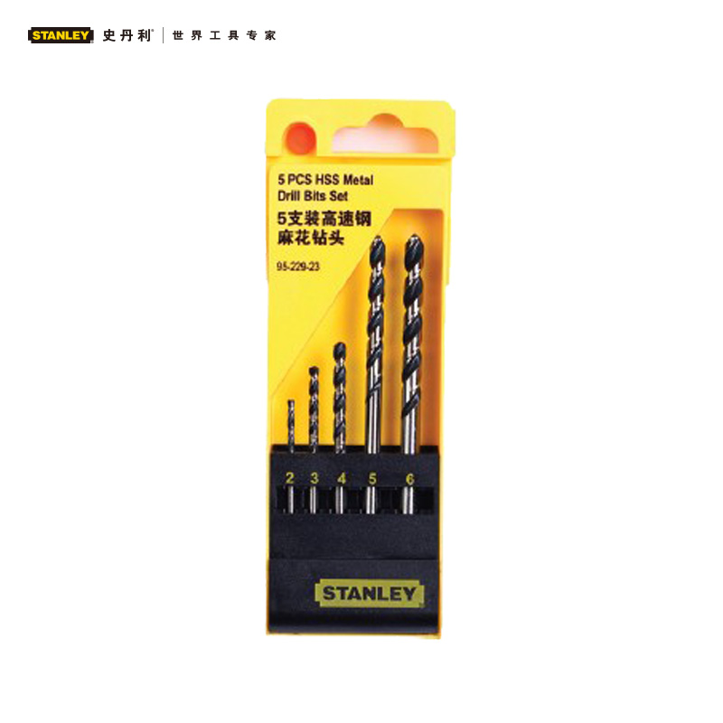 Stanley/史丹利高速钢麻花钻头5支装 95-229-23 95-229-23