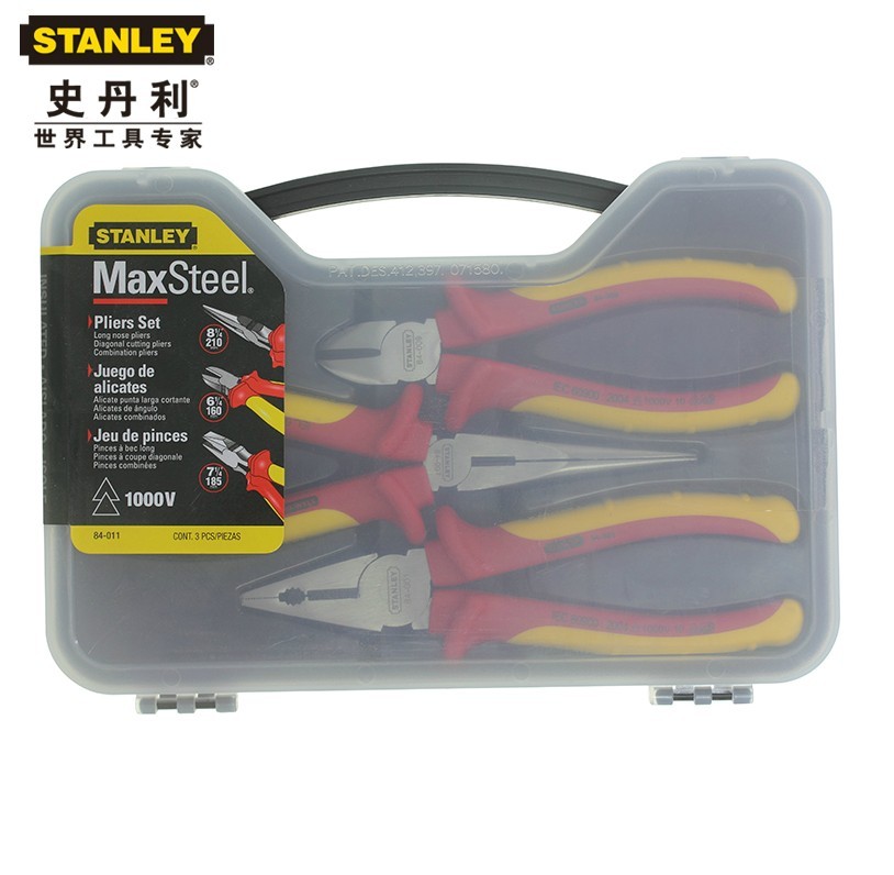 Stanley/史丹利3件套Macsteel加硬绝缘钳套装84-011-22工具组套 84-011-22