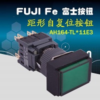 日本富士FUJI矩形带灯按钮  绿色自复位 1开1闭 AH164-TLG11E3